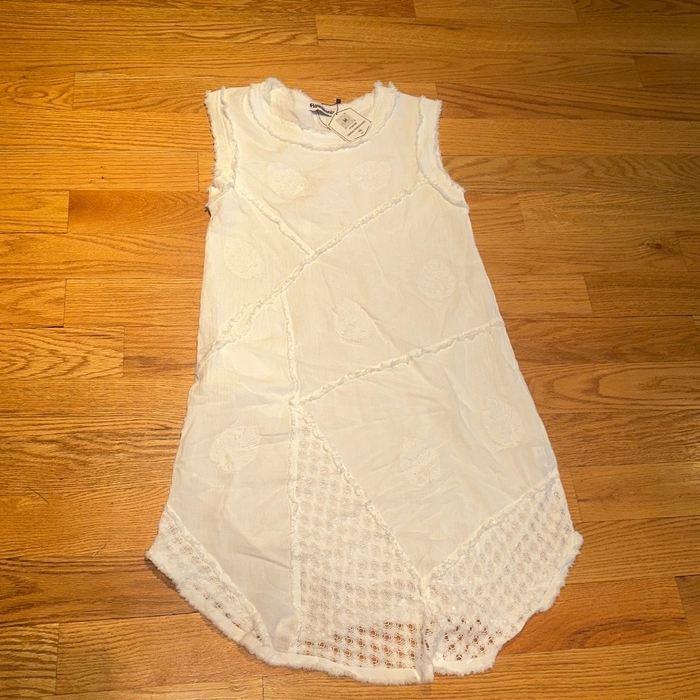 Hawaiianize White Frayed Dress Size XS